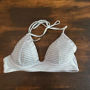 Shade & Shore blue crochet bikini top size 34B